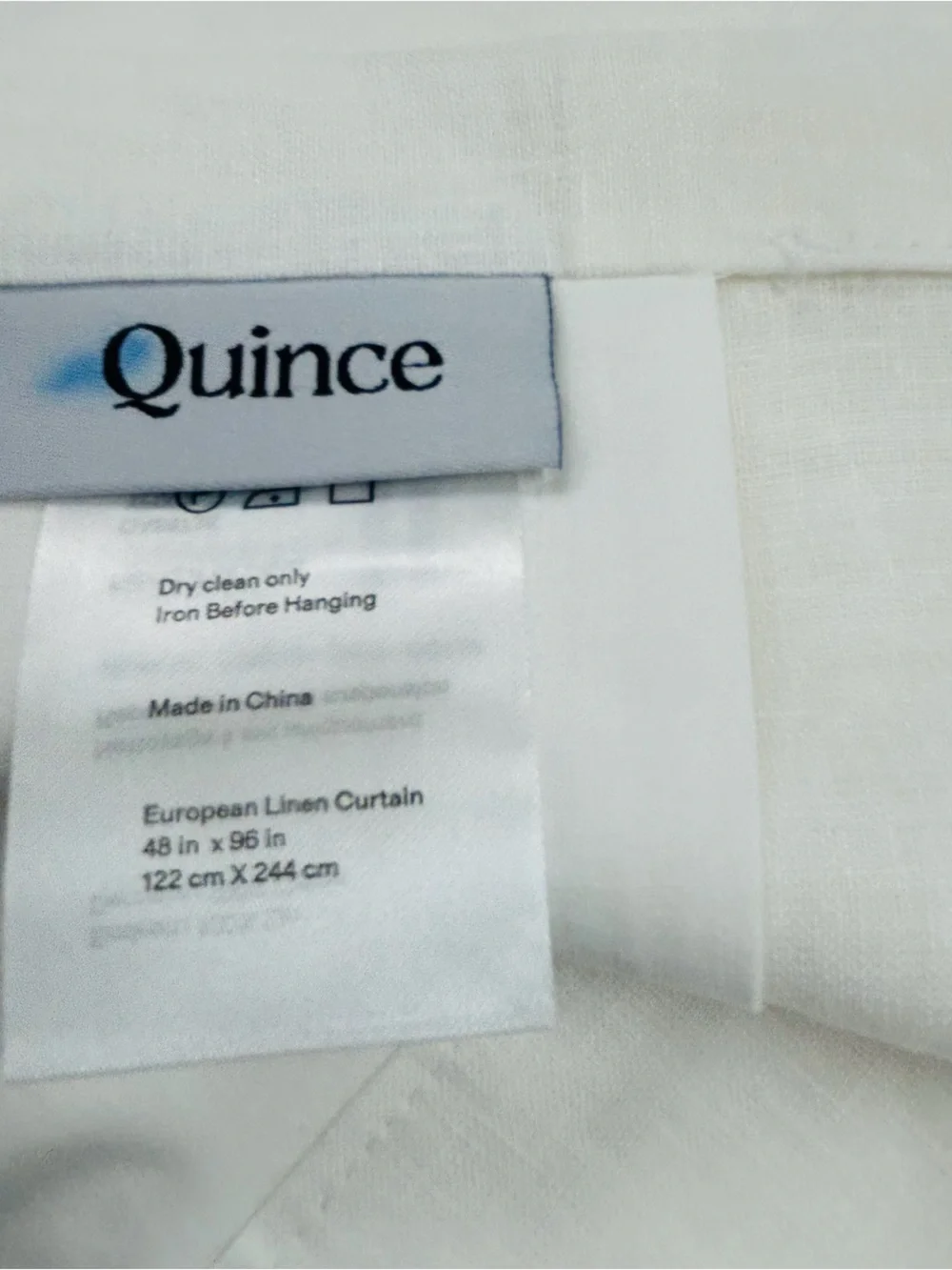 NWT QUINCE Set Of 2 48x96 European Linen Curtains White 8810